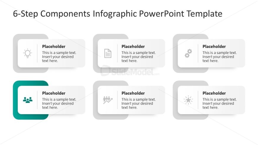 Creative Engaging 6-Step Components Infographic Slide