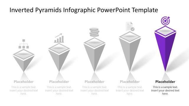 5-Step Inverted Pyramids Template PPT Slide