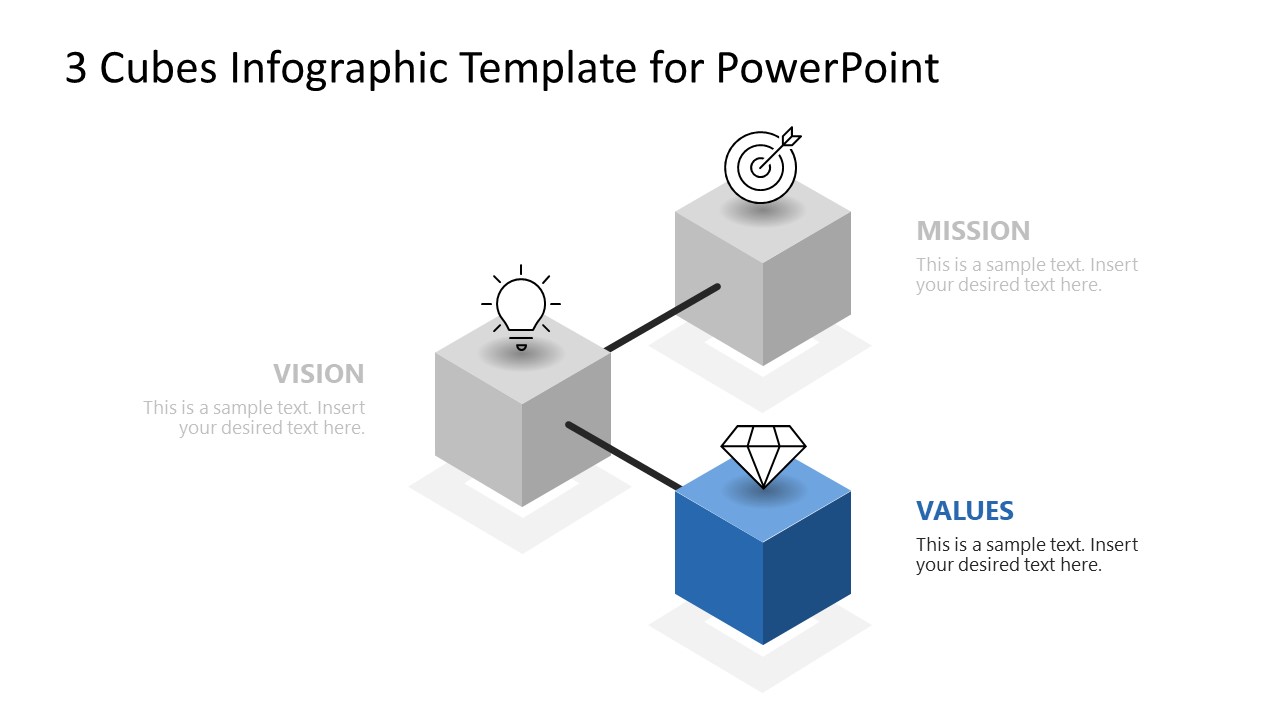 3 Cubes Infographic Template for PowerPoint
