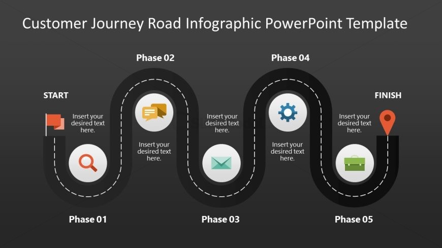 Customer Journey Road Infographic Template for Presentation