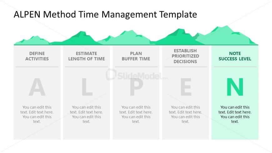 ALPEN Method Time Management Presentation Slide Layout