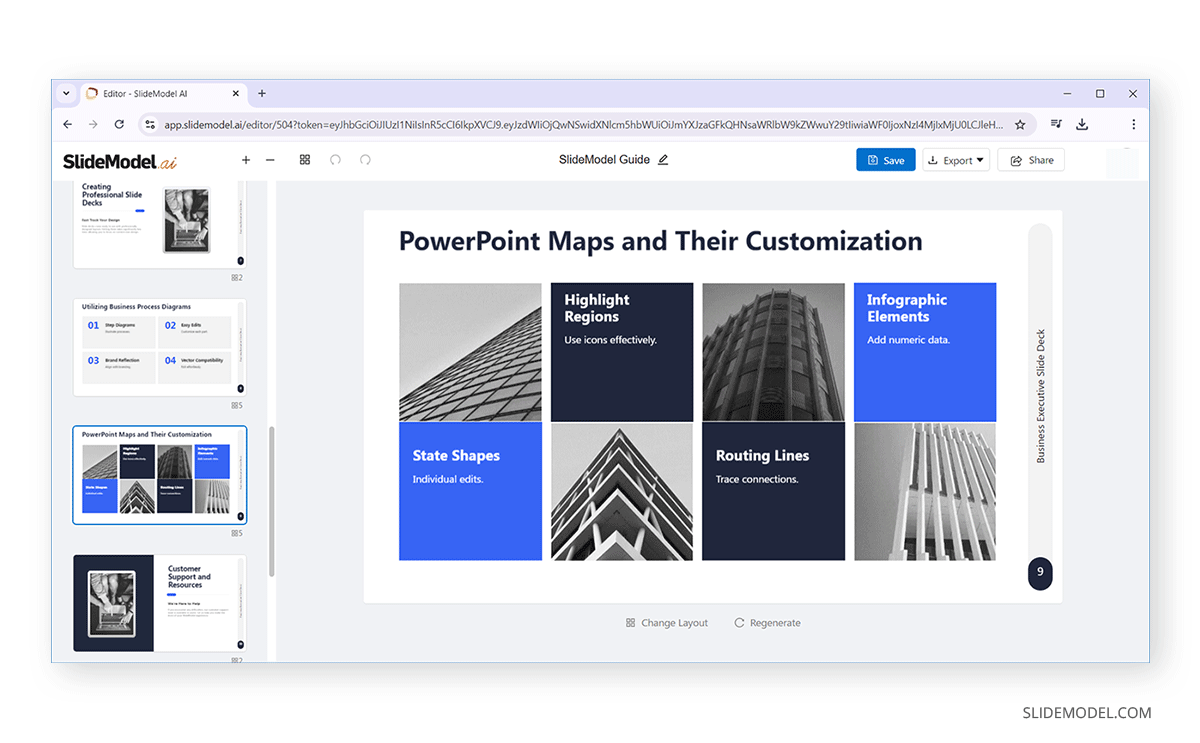 Using SlideModel AI to generate a slide deck