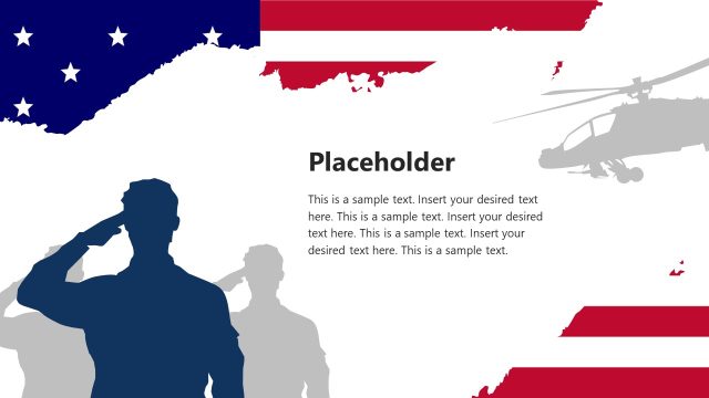 Veterans PowerPoint Template Slide with Placeholder Text