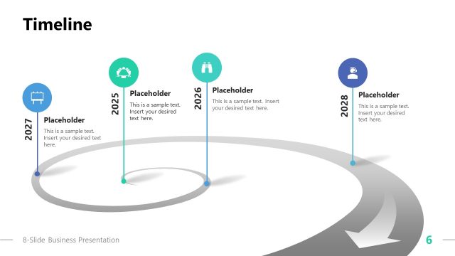 Editable Timeline Diagram Slide with Roadmap Diagram