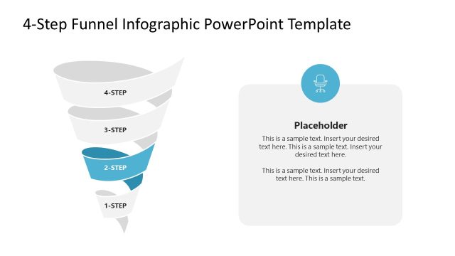 Editable 4-Step Funnel Infographic PPT Template