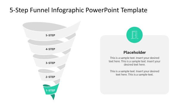 Editable 5-Step Funnel Infographic PPT Template