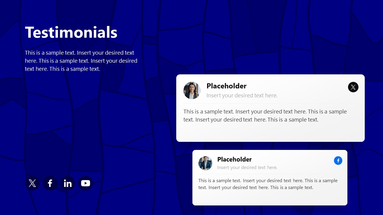 Editable 3-Item Testimonials Slide PPT Template