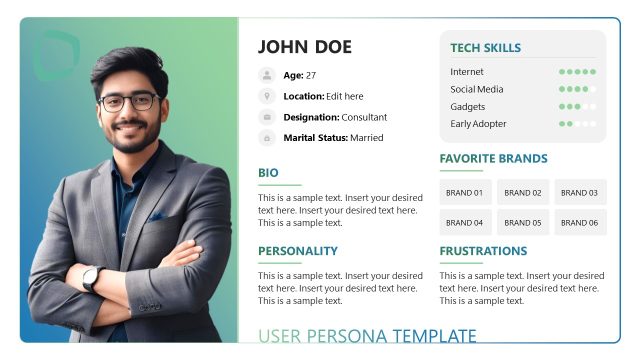 Editable User Persona Template for PowerPoint