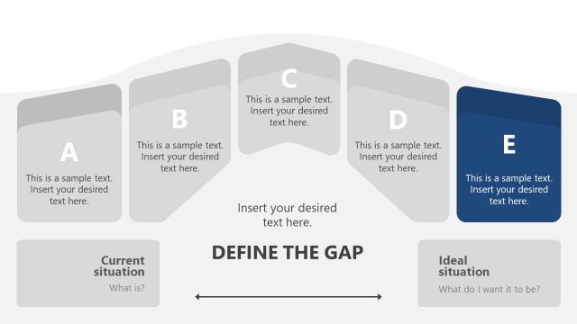 Customizable 5-Item Bridge Concept Diagram Slide