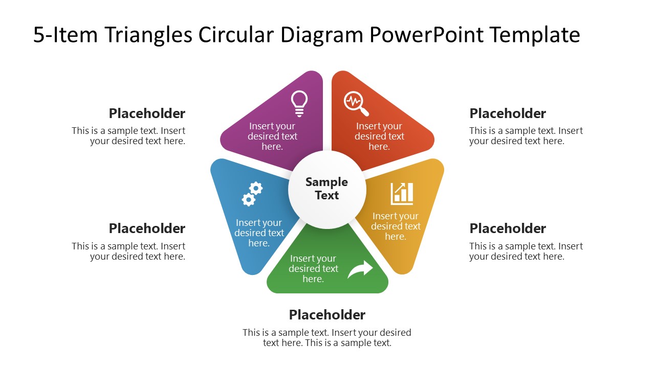 5-Item Triangles Diagram Template