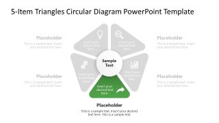 Customizable 5-Item Triangles PPT Template