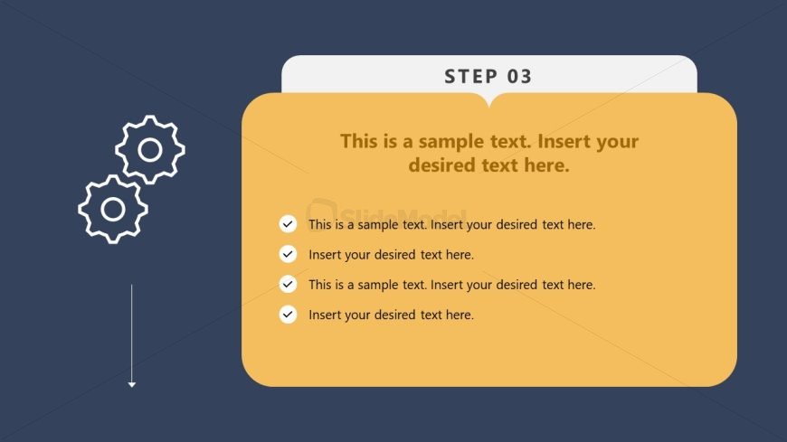 Customizable 5-Item Vertical Step-by-Step Cards PPT Template