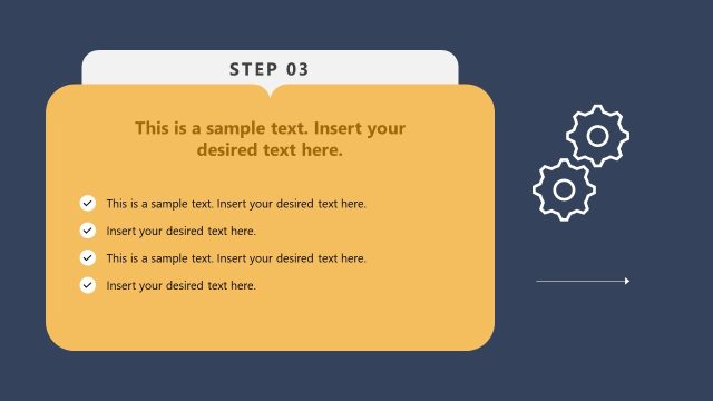 Step 3 for Business Process Presentation – 5-Item Step-by-Step Cards Template