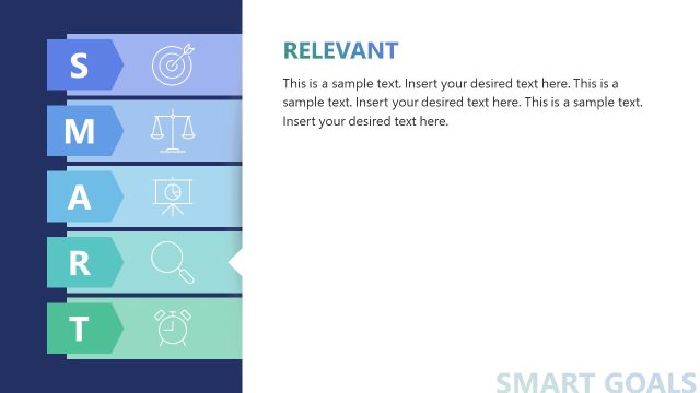 Relevant Focus Slide – SMART Goals Template