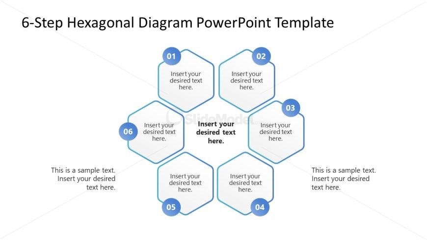 6-Step Hexagonal Diagram PPT Title Slide