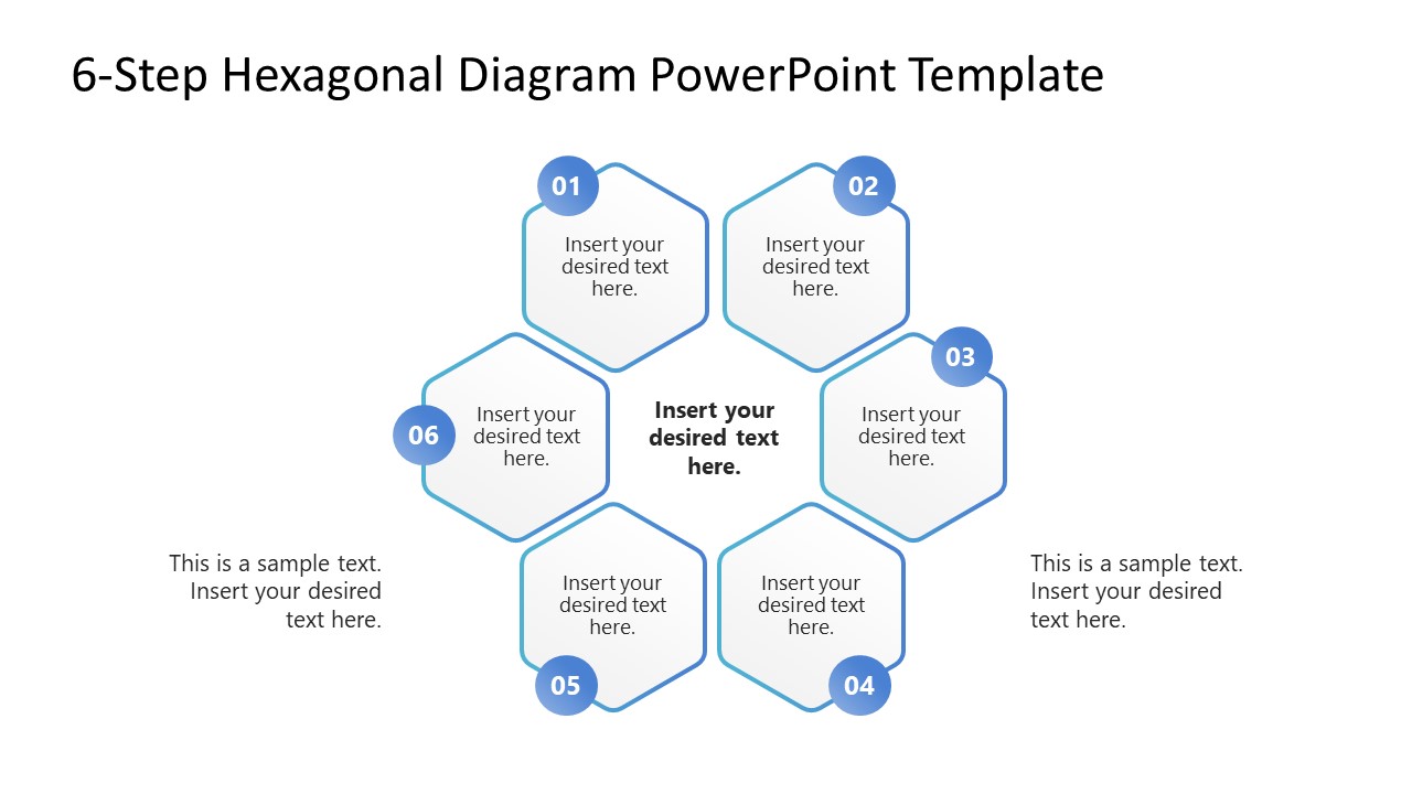 6-Step Hexagonal Diagram PPT Title Slide 