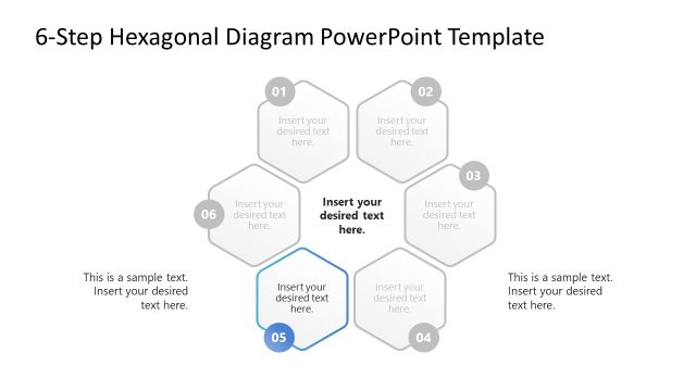 Step 5 PPT Slide – 6-Step Hexagonal Diagram Template