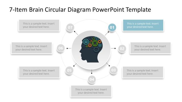 7-Item Brain Circular Diagram – Focus Slide