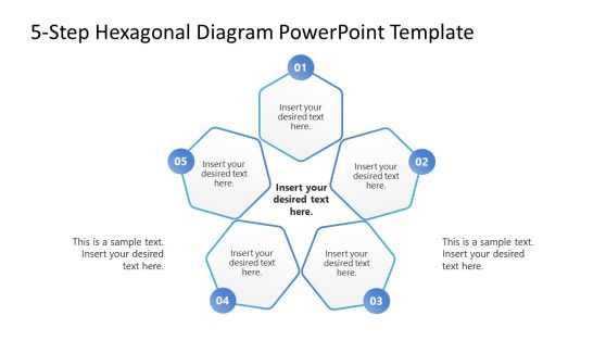 5-Step Hexagonal Diagram PPT Template