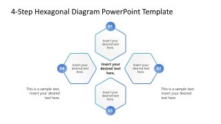 4-Step Hexagonal Diagram Pesentation Template