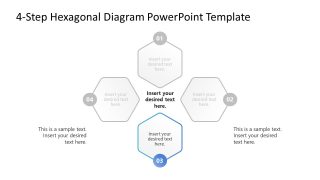 4-Step Hexagonal Diagram Template for Presentation 
