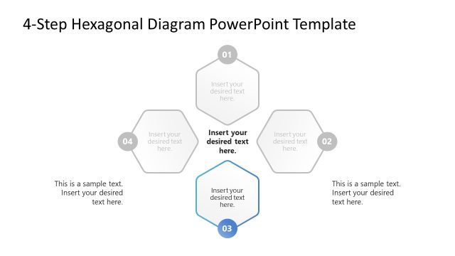 4-Step Hexagonal Diagram Slide with Color Highlight