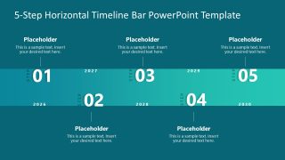 5-Step Horizontal Timeline Bar Template for Presentation 