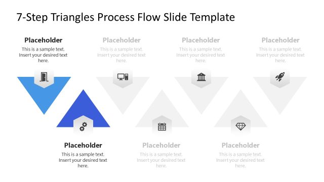 Stage 2 Slide – 7-Step Triangles Process Flow Presentation Template