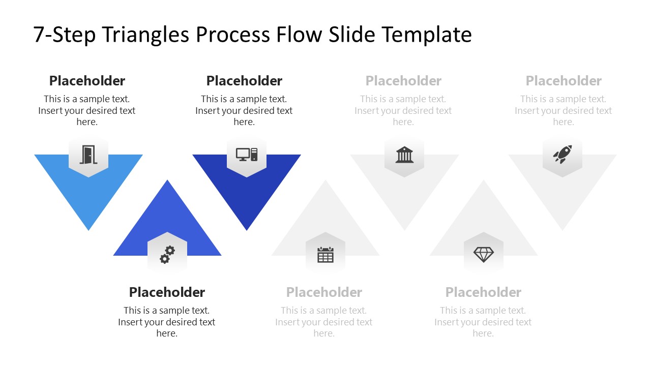 7-Step Triangles Process Flow PowerPoint Template