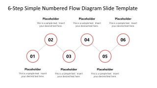 6-Step Simple Numbered Flow Diagram Presentation Template