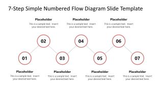 Editable 7-Step Simple Numbered Flow Diagram PowerPoint Slide 