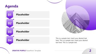 Customizable Creative Purple PowerPoint Theme Template 