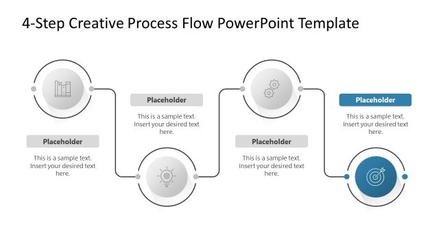 Customizable 4-Step Creative Process Flow PPT Template