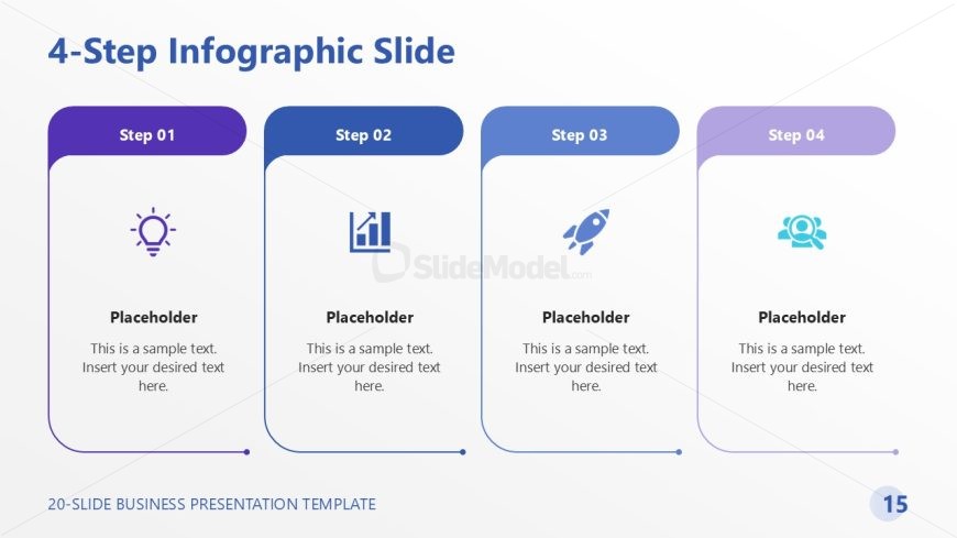Editable 20-slide Business PPT Template - Four Columns Infographics Diagram