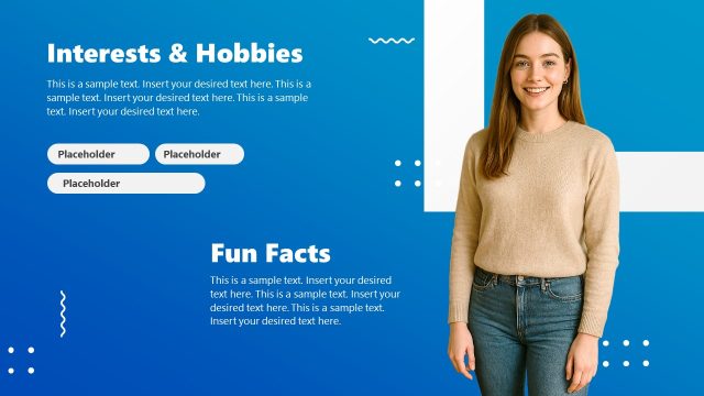 Blue About Me Template PPT Slide