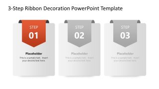 3-Step Ribbon Decoration Template for Presentation 