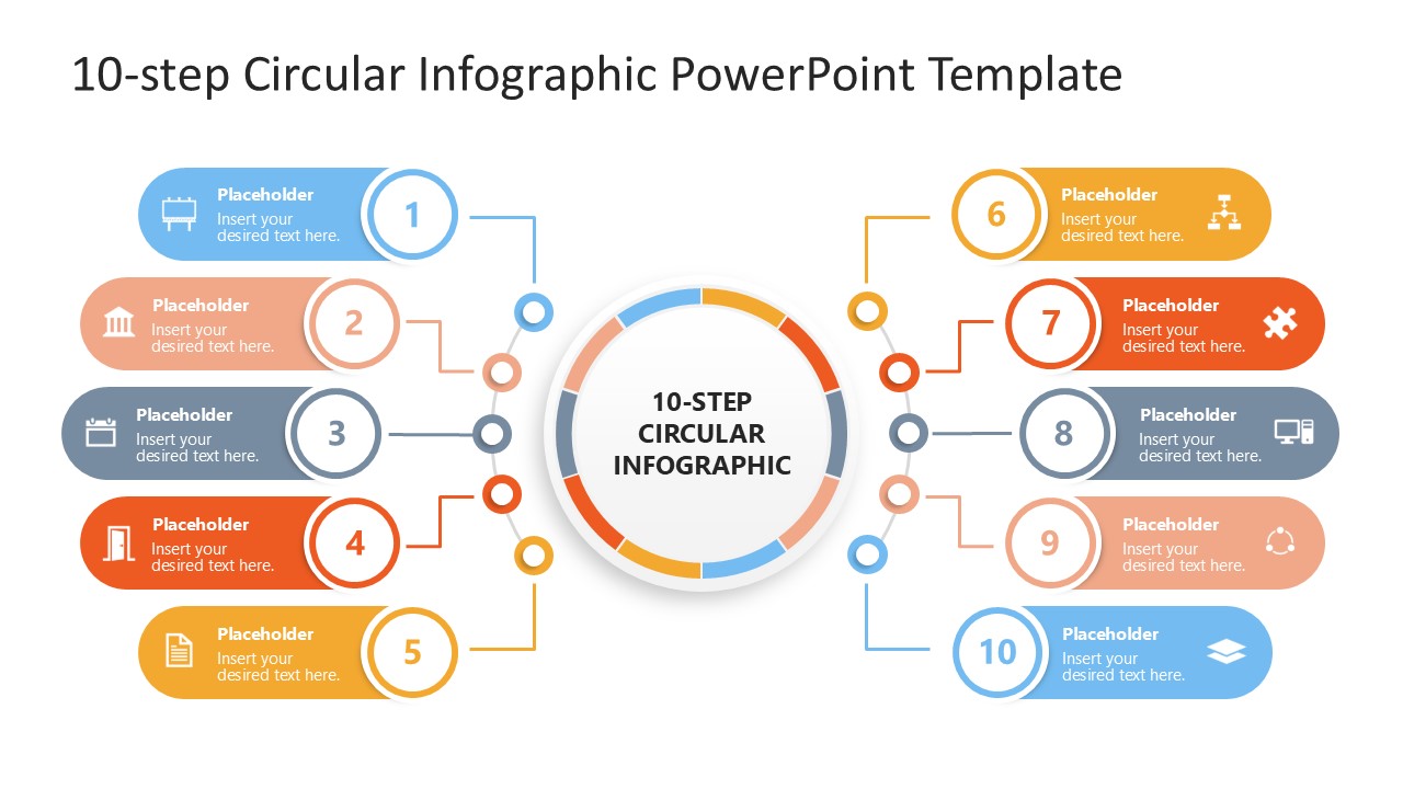 10-Step Circular Infographic PowerPoint Slide
