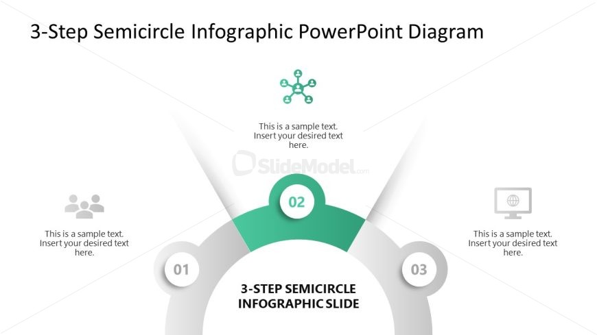 3-Step Semicircle Infographic Slide
