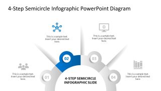 4-Step Semicircle Infographic Diagram Template 