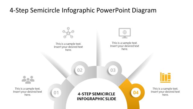 Creative 4-Step Semicircle Diagram Slide with Icons