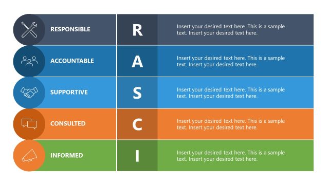 RASCI Model PPT Template – Horizontal Layout
