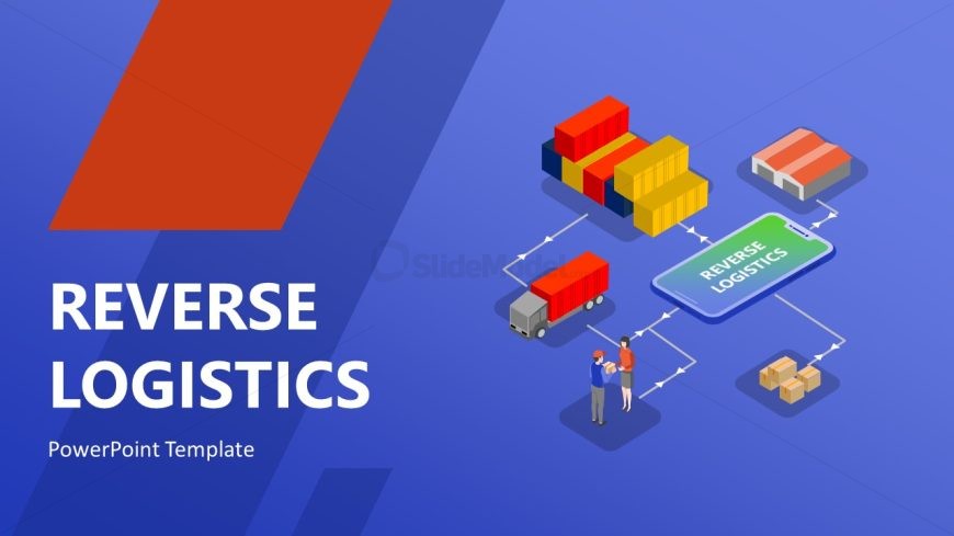 Reverse Logistics PPT Template - Cover Slide in Dark Theme