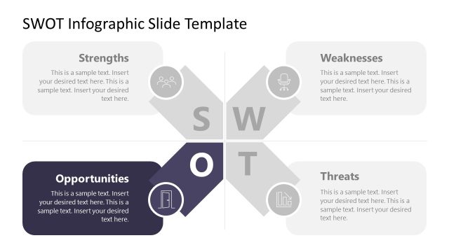 Editable SWOT Infographic Template PPT Slide