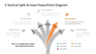 5 Vertical Split Arrows Template for Presentation 
