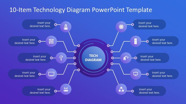 10-Item Technology Diagram Slide
