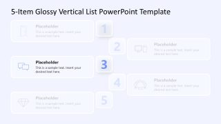 5-Item Glossy Vertical List PowerPoint Slide  