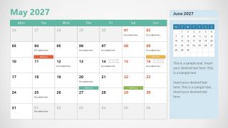 2027 Calendar Slide Template Design 