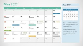 2027 Calendar Template PPT Layout 