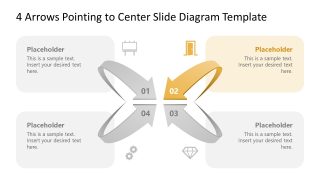 4 Arrows Pointing to Center Template for PowerPoint 