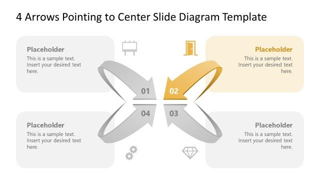 4 Arrows Pointing to Center Slide Template